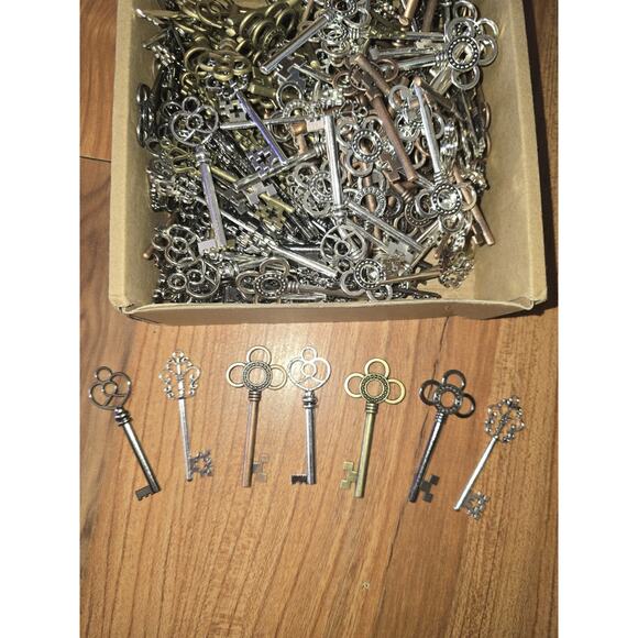 Hotop 240 Pcs Vintage Large Skeleton Key Set Finish Skeleton Bulk Steampunk... - Picture 2 of 2